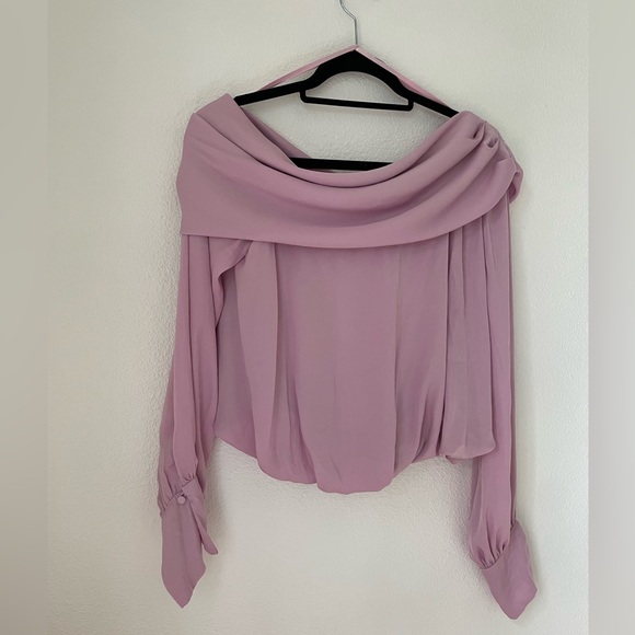 Free People Jenna Off-the-Shoulder Long Sleeve Blouse  - Moonlit Orchid - Picture 6 of 9